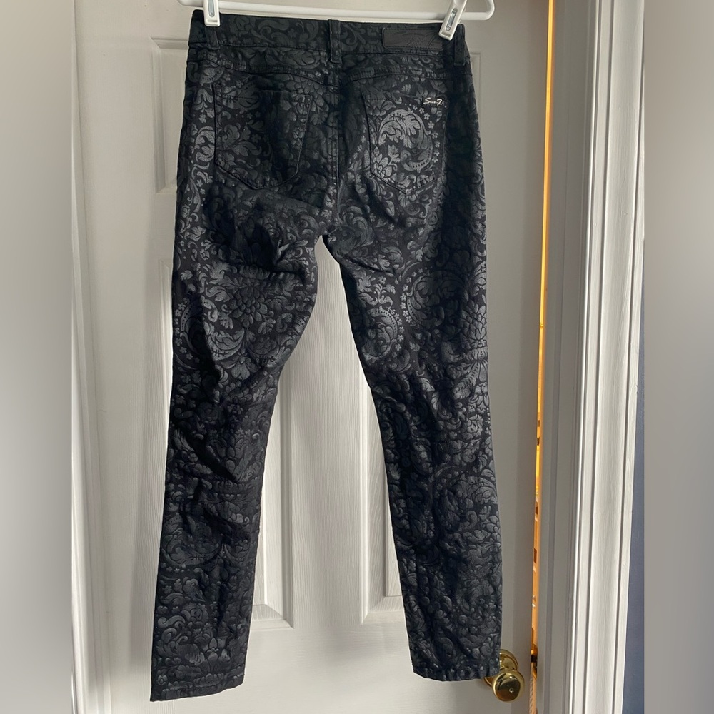 Seven7 embossed black jeans